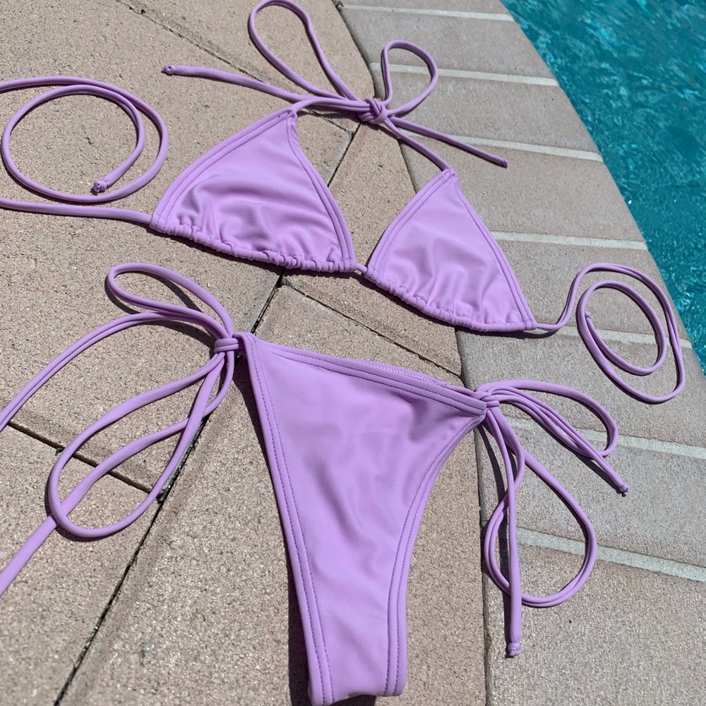 Lavender cheeky/ thong bikini set